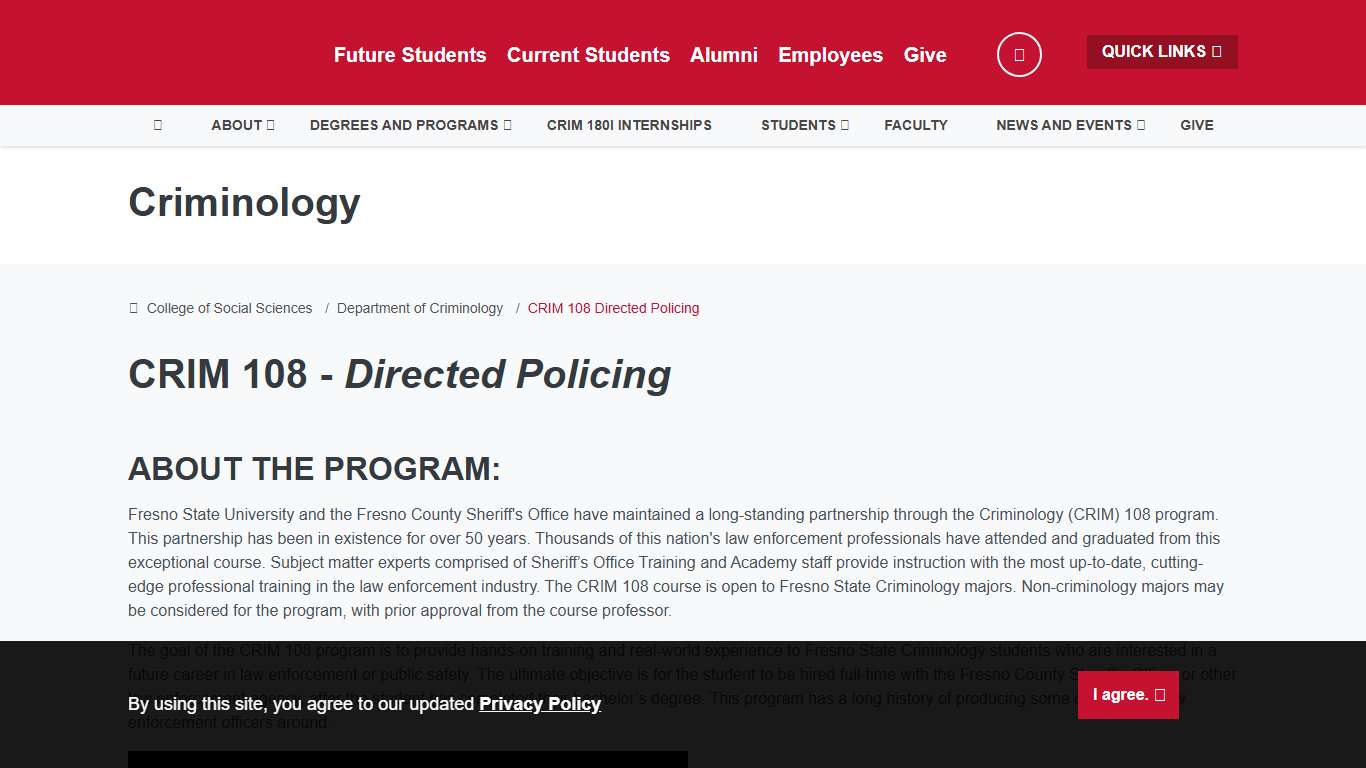 CRIM 108 Directed Policing - Criminology
